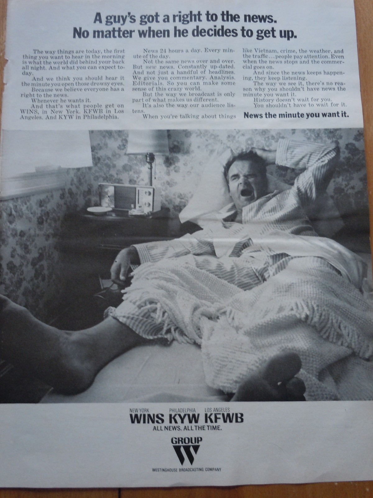 Westinghouse News Broadcasting Company Print Magazine Advertisement 1968 - $4.99