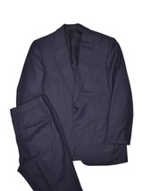 Hickey Freeman Suit Mens 41S Navy Chalk Stripe Jacket &amp; Pants Wool Bespo... - £105.67 GBP