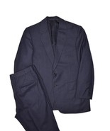 Hickey Freeman Suit Mens 41S Navy Chalk Stripe Jacket &amp; Pants Wool Bespo... - £105.63 GBP