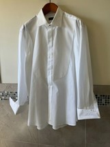Canali White Cotton Tuxedo Shirt Sz 18.5 Italy Nwot - £93.41 GBP