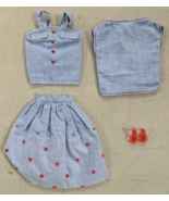 Blue Cotton Outfit Skirt Shirt Shoes Shirt for Ken Barbie Doll Fashion C... - £9.33 GBP