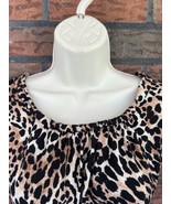 Leopard Print Sleeveless Blouse Medium Ruched Sides Slimming Shirt Top J... - $16.15