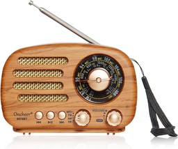 Portable Vintage Decor Radio, Retro Bluetooth Speaker, Fm/Am/Sw Old, Lig... - $33.99