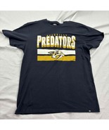 &#39;47 Brand Men Athletic T-Shirt Navy NHL Nashville Predators Crew Neck Co... - £11.67 GBP