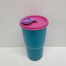 Tupperware Thirstquake Tumbler 30oz Teal Cup Purple Pink Flip Top Lid 2414 - £12.62 GBP