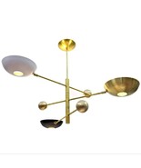 Modern 3 Light Sputnik Chandelier Brass Handcrafted Modern Mid Century L... - $573.06 CAD