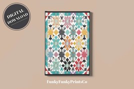 PRINTABLE wall art, Colorful Quilt Pattern Print #1, Portrait | Digital ... - £2.74 GBP