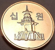 Gem Brilliant Unc South Korea 2011 10 Won~Pagoda at Pul Guk Temple - $3.08
