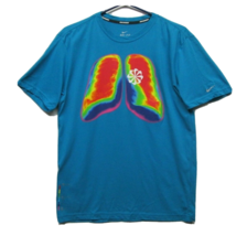 Nike Promo Sample Pinwheel Thermal Lungs Running Shirt Sz M Blue Dri Fit Run Pre - £111.27 GBP