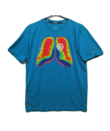 Nike Promo Sample Pinwheel Thermal Lungs Running Shirt Sz M Blue Dri Fit... - £111.26 GBP