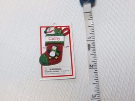 Itsy Bitsy Stocking Ornament name Cathy Mini Ganz personalized Christmas gift - £5.75 GBP