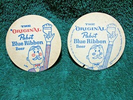 Vintage Collectible Pabst Blue Ribbon Beer Cardboard Beer Coasters-Milwaukee-Bar - £10.35 GBP