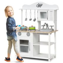 Honeyjoy Wooden Pretend Play Kitchen Set for Toddlers Kids w/ Accessories &amp; Sink - £90.68 GBP