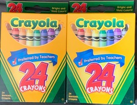 LOT of 2 CRAYOLA (24 cts) Color Crayons Non-toxic Preferred by Teachers ... - £6.37 GBP