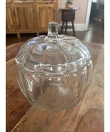Glass Pumpkin or Jack O&#39; Lantern Anchor Hocking Candy/Cookie Jar - $18.22
