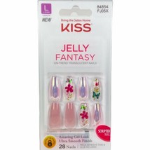 NEW Kiss Nails Jelly Fantasy Press Glue Manicure Long Gel Coffin Pink Butterfly - £15.03 GBP