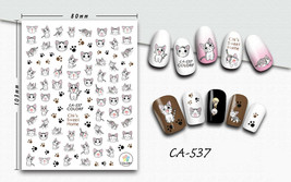 Nail art 3D stickers decal Pretty cute cat and cat paw CA537 - £2.56 GBP