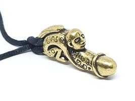 Penis Paladkik Monkey Necklace Brass Pendant Magic Holy Wealth Love Charm &amp; Bag - £12.12 GBP