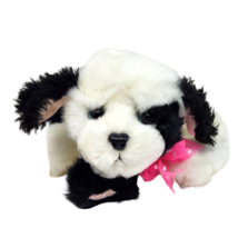 Vintage 1993 Tyco Puppy Puppy Puppies Black White Pink Bow Stuffed Animal Plush - £103.87 GBP