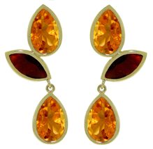 Galaxy Gold GG 14k Rose Gold Chandeliers Earring with Citrines and Garnets - £569.36 GBP