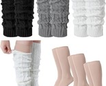 Six Pairs Of Long Leg Warmers For Figure Skating That Are Knitted Togeth... - $34.94