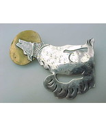 WOLF HOWLING AT THE MOON Sterling Vintage BROOCH PIN - VT Signed - Artis... - £56.29 GBP