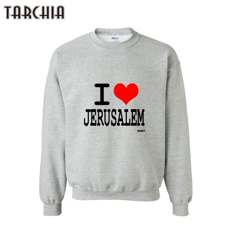 Tarchia I Love Jerusalem Men Print Hoodies Men Wear Casual Mens Hoody Slim Pull - £137.68 GBP