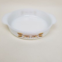 Anchor Hocking Fire King Golden Wheat Casserole 8&quot;  Dish 450 Ovenware White - £9.77 GBP