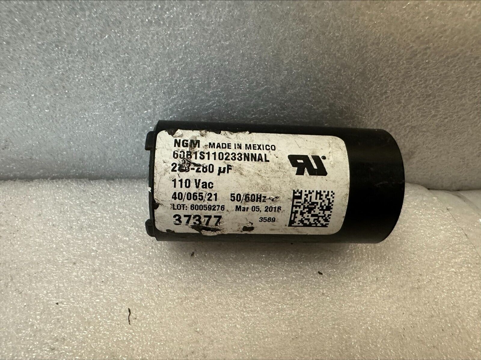 Washer Capacitor 110VAC 233-280 MFD 50/60Hz 2PIN for Speed Queen PN 3737... - $0.98