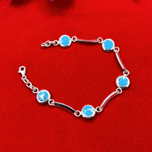 Sterling Silver Bracelet, Hallmarked Handmade Sleeping Beauty Turquoise ... - €28,65 EUR
