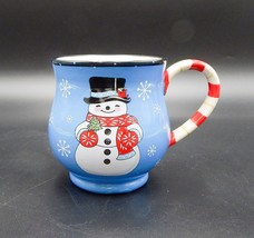 Temp-Tations By Tara Winter Whimsy Christmas Blue Snowman Mug 14oz - £11.71 GBP
