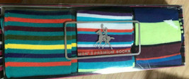 Men’s Premium Dress Socks 3 Pair Multi Stripes Socks Gift Set Box Fits 10-13 - £9.41 GBP