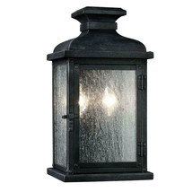 Murray Feiss - Pediment 2 Light Dark Weathered Zinc Outdoor Sconce - £69.65 GBP