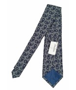 NEW Turnbull &amp; Asser Pure Silk Tie!  Navy &amp; Silver Gray Paisley Design - £66.85 GBP