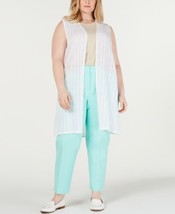 allbrand365 designer Womens Plus Size Pointelle Sweater Vest, 2X, Bright White - £41.26 GBP