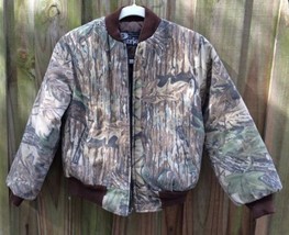 Vintage Realtree Camo Camp Hunting Quilted Jacket Youth Child Sz. 6-8? Zip Front - £29.40 GBP