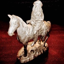 ANTIQUE ESTATE FIND~ Metal sculpture of a man on a horse - $62.37