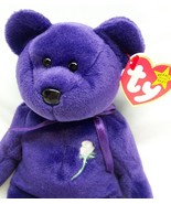 TY Beanie Baby 1997 1st Edition PURPLE PRINCESS DIANA TEDDY BEAR STUFFED... - $169.25 CAD