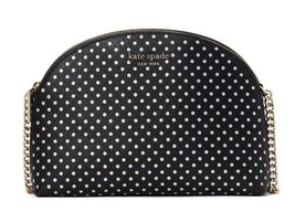 New Kate Spade Spencer Metallic Dot Double-Zip Dome Crossbody Black Multi - $95.36 CAD