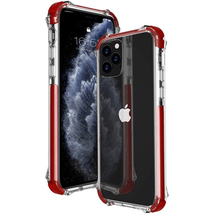 Transparent TPU 2 in 1 Shockproof Case for iPhone 13 Pro 6.1&quot; CLEAR/MAROON - £6.00 GBP