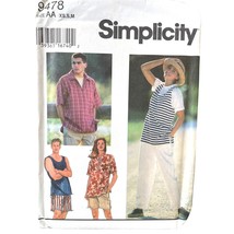 Simplicity Sewing Pattern 9478 Unisex Adult Top Shirt Pants Shorts Size XS-M - $8.99