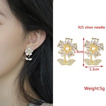 New Fashion Flower Stud Earrings Sweet Daisy Girls Ear Decoration Crystal Imitat - £6.80 GBP