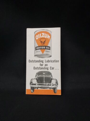 1970 Oilzum Motor Oil &amp; Volkswagen Beetle Bug Car Booklet Rare White Bag... - $18.52