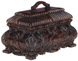 Box TRADITIONAL Lodge Lift-Off Lid Flip-Top Oxblood Red Resin Hand-Painted - £243.06 GBP