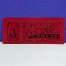 Snuff box Tobacco label paper ephemera smoking mcm Red Top Pearson Byfie... - £7.07 GBP