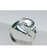CAT WRAP RING with Genuine DIAMOND Collar &amp; EMERALD Eyes in Sterling Sil... - £180.29 GBP