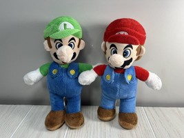 Super Mario Bros Nintendo Luigi small 8&quot; plush dolls lot 2 - £11.62 GBP