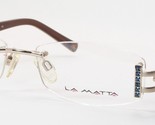 LA MATTA ECSTASY 2 Pale Gold w/ Blue Stones UNIQUE RARE EYEGLASSES 53-16... - $137.58