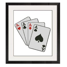 ALL STITCHES - ACES CROSS STITCH PATTERN .PDF -353 - $2.75