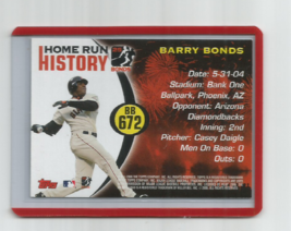 Barry Bonds (San Francisco Giants) 2006 Topps Home Run History 672 Card #BB672 - £3.98 GBP